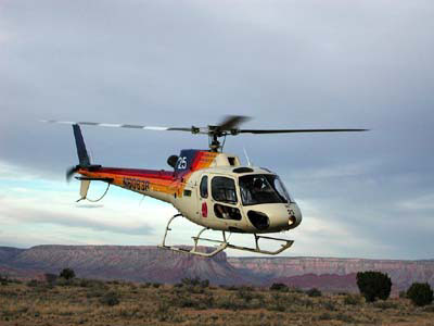 Ein Heli beim Starten