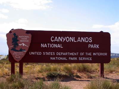 Eingangsschild Arches NP